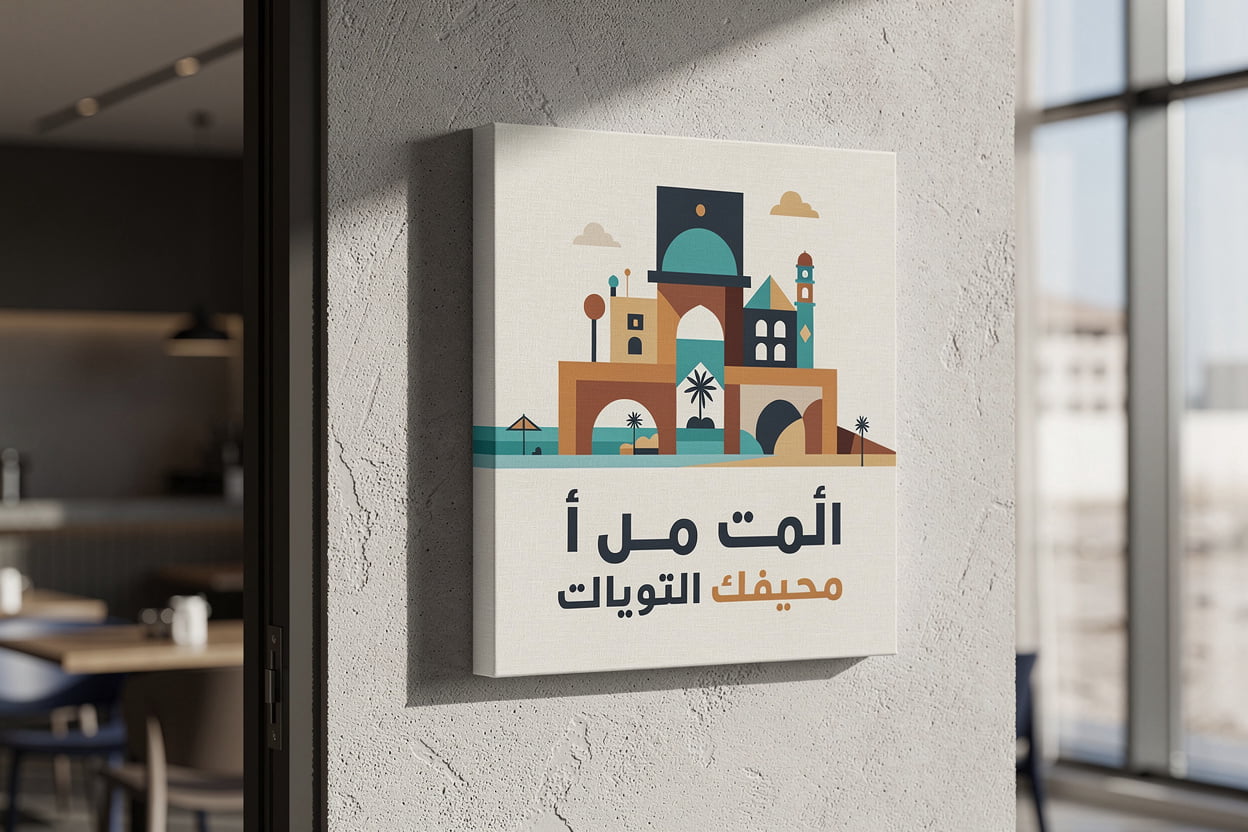 لوحة كانفس طباعة رقمية - مطعم في حي الشاطئ